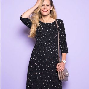 Seraphine black dot woven maternity dress US 8